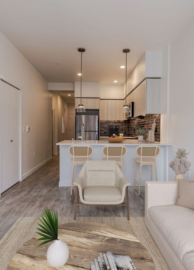 Copal - view from living room into kitchen